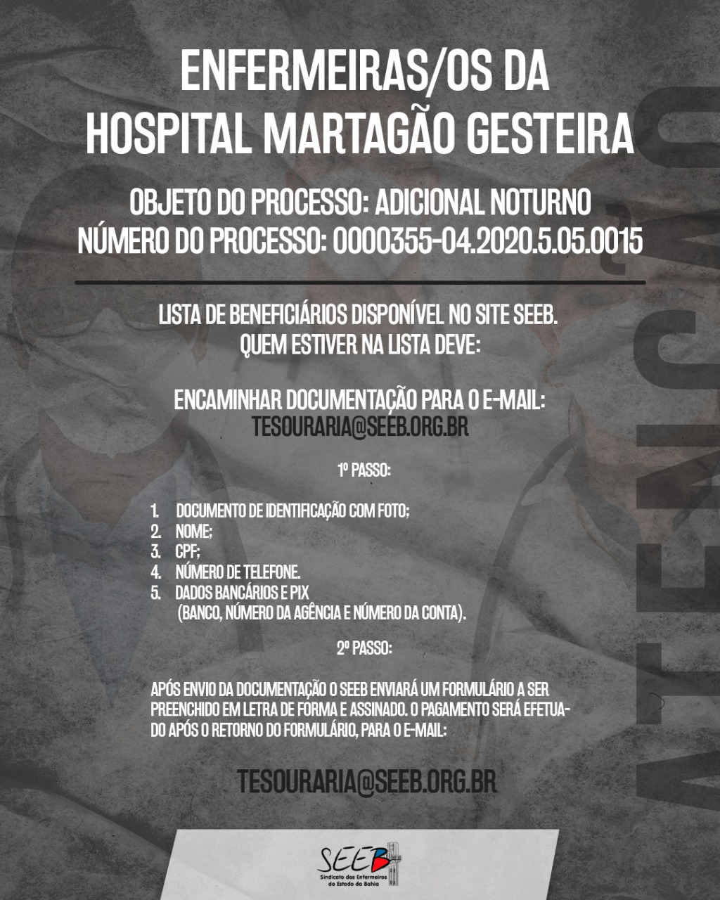 PROCESSO ADICIONAL NOTURNO HOSPITAL MARTAGÃO GESTEIRA.