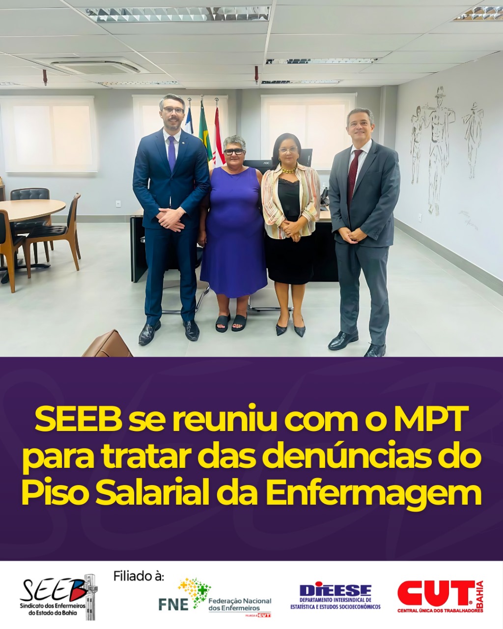 SEEB se reuniu com o MTP para tratar das denúncias do Piso Salarial da Enfermagem